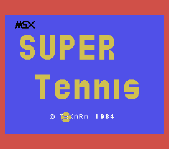 Super Tennis title screen for MSX